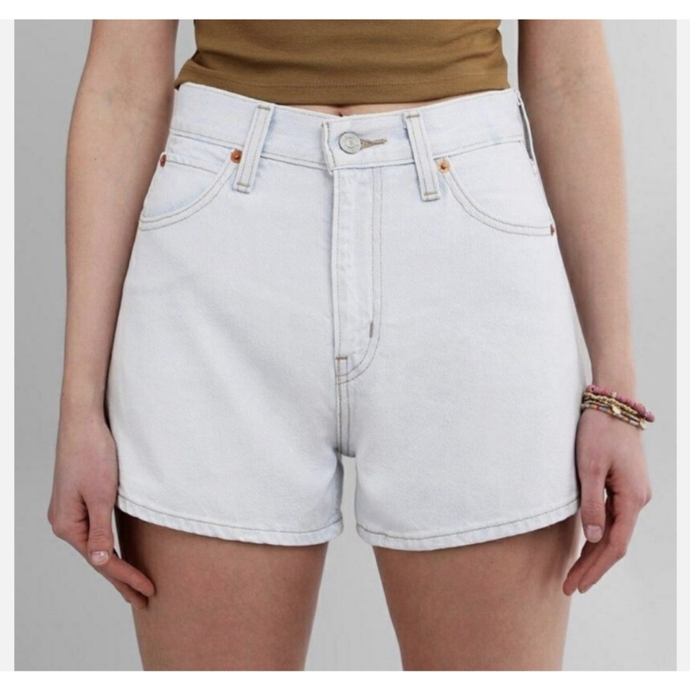 Levi’s Premium Wide Leg High Rise Denim Shorts Jean Vintage Light Wash Size 29
